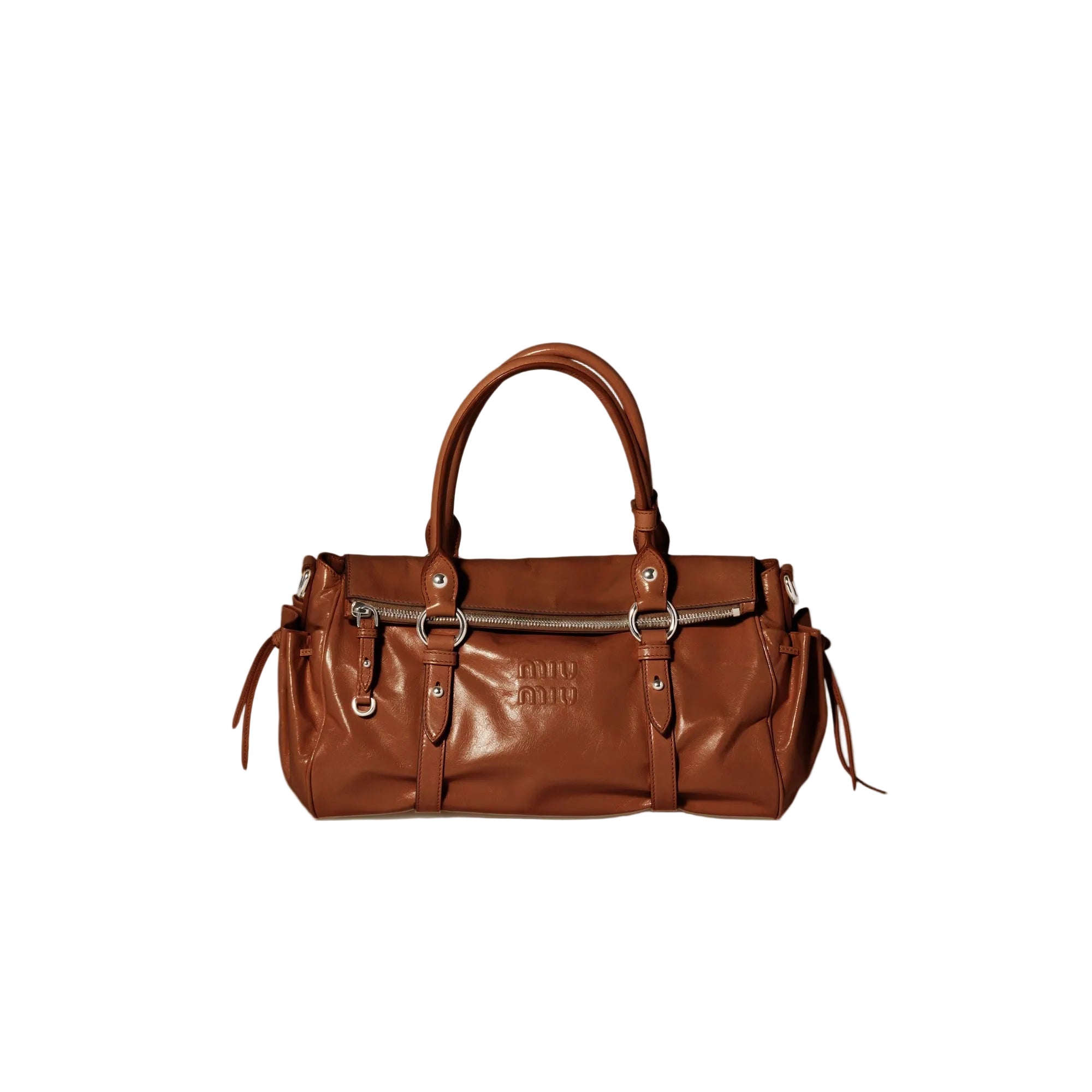 Shiny leather handbag-MIU MIU-309784-TU-Verso