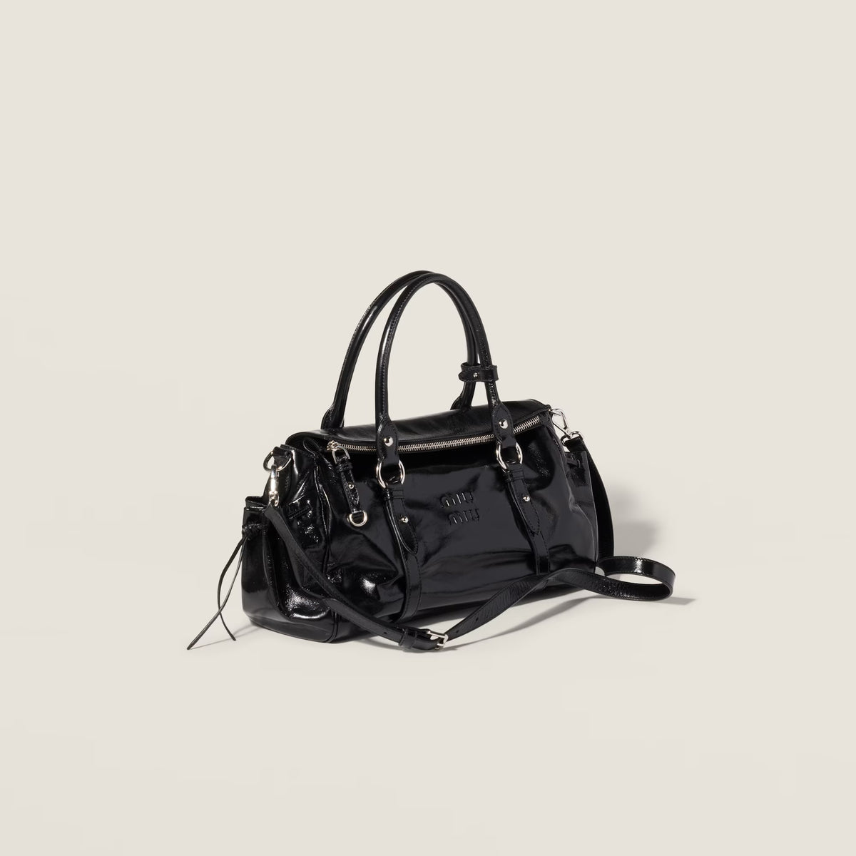 Shiny Leather Handbag-MIU MIU-Verso