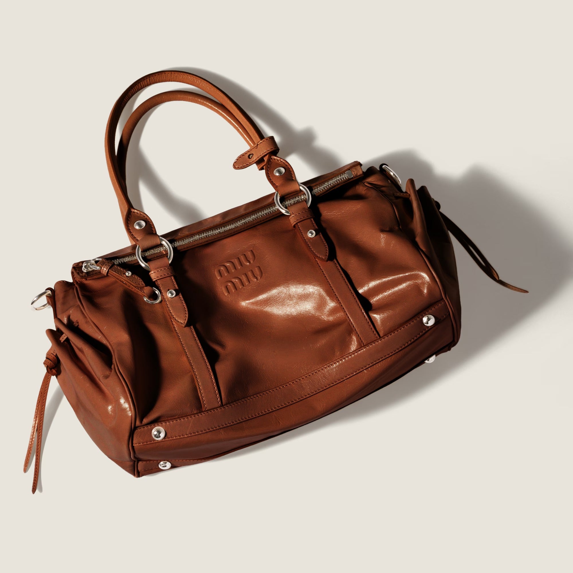 Shiny leather handbag-MIU MIU-Verso