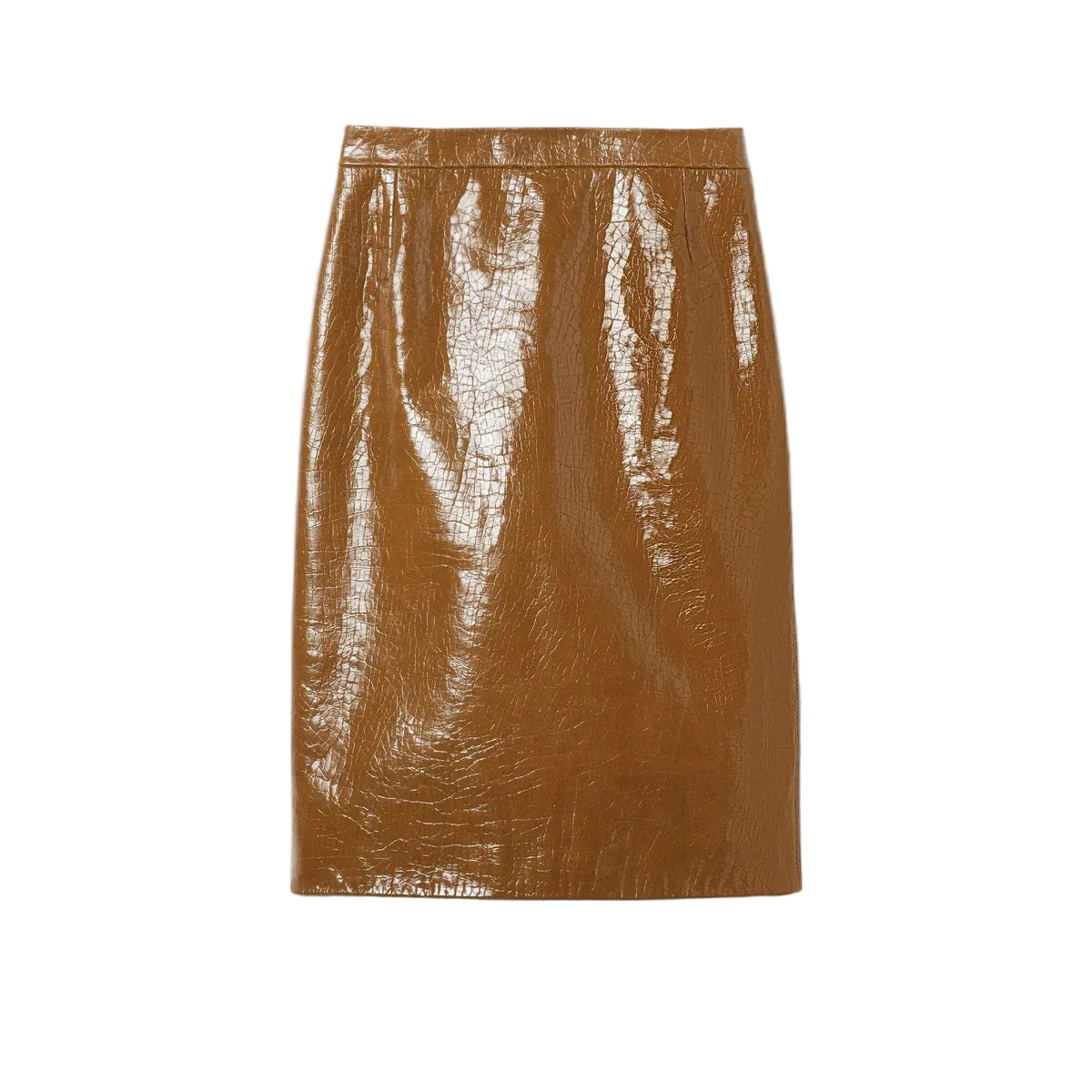Shiny leather midi skirt-GUCCI-Verso