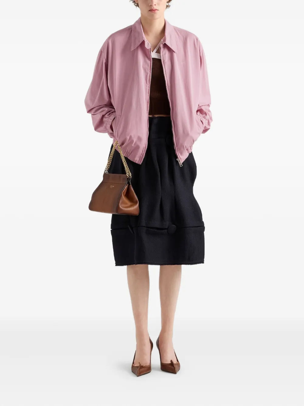 Shirt-collar welt-pocket jacket-PRADA-Verso