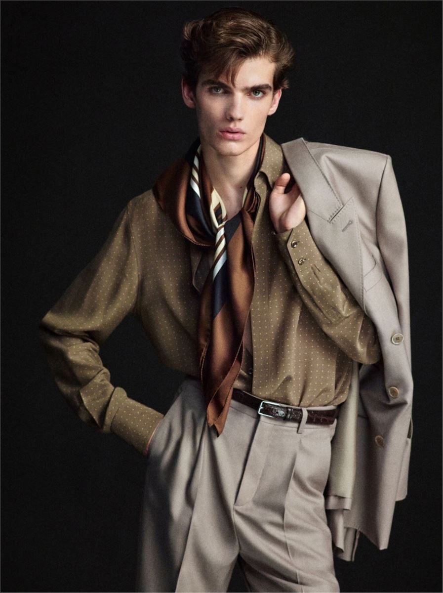 SHIRT IN DOTTED SILK CREPE DE CHINE - SAINT LAURENT - Verso