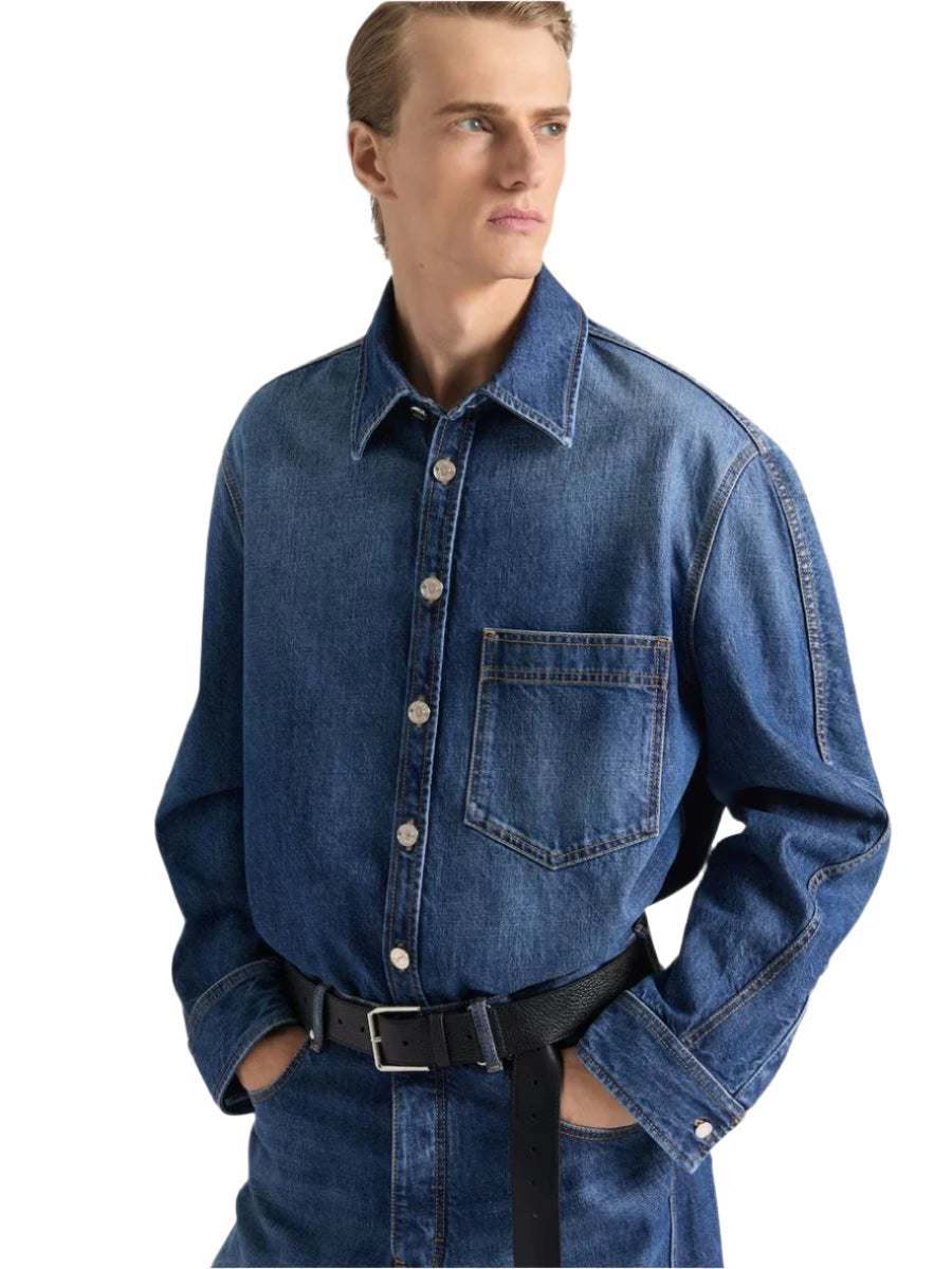 SHIRT IN WASHED DENIM-GIVENCHY-Verso