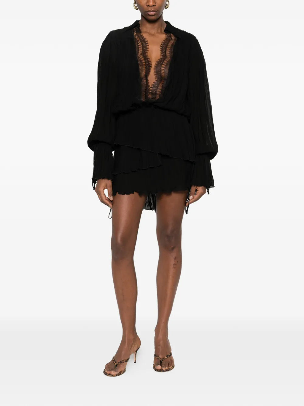 Lace-trim mini dress-BLUMARINE-Verso