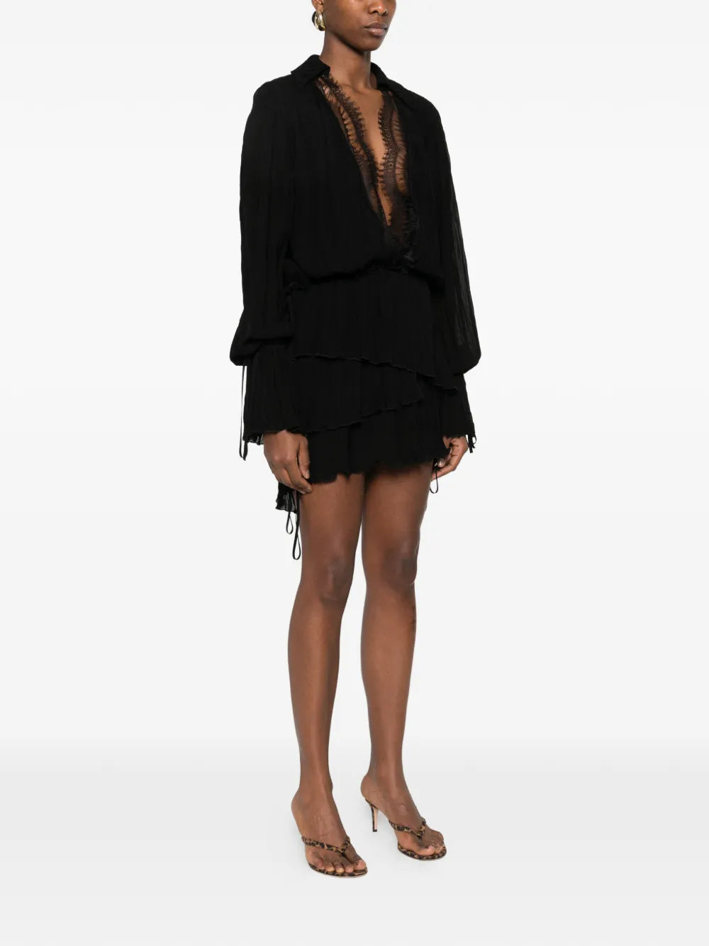 Lace-trim mini dress-BLUMARINE-Verso