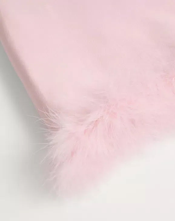 Short crepe couture skirt with feathers-VALENTINO-Verso