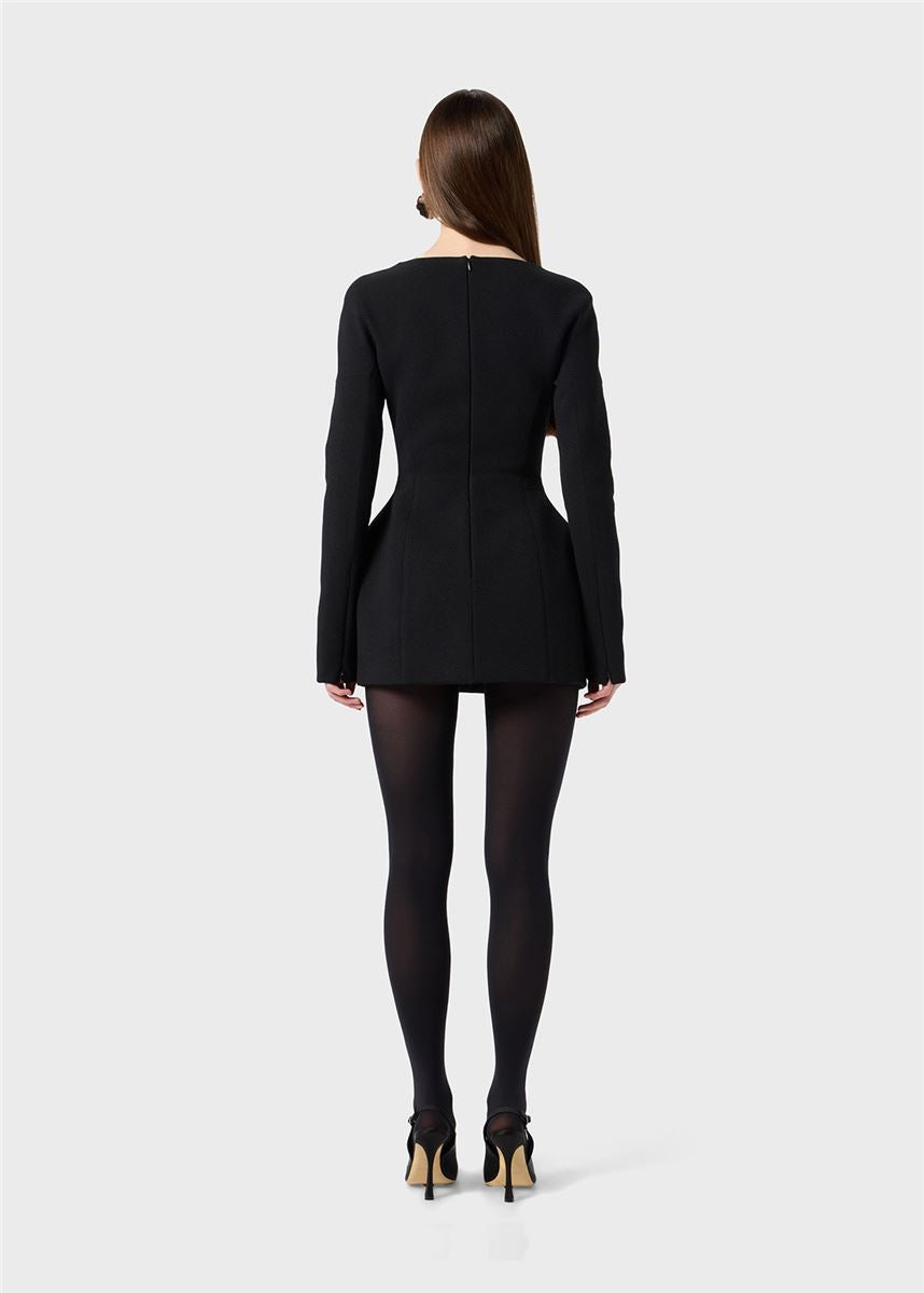 short crêpe dress with jewel buttons-BLUMARINE-Verso