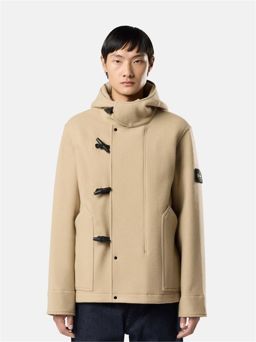Short parka with toggle-button fastening-STONE ISLAND-Verso