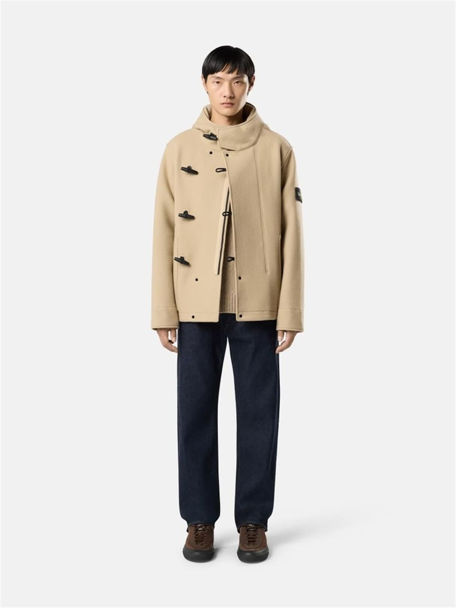 Short parka with toggle-button fastening-STONE ISLAND-Verso