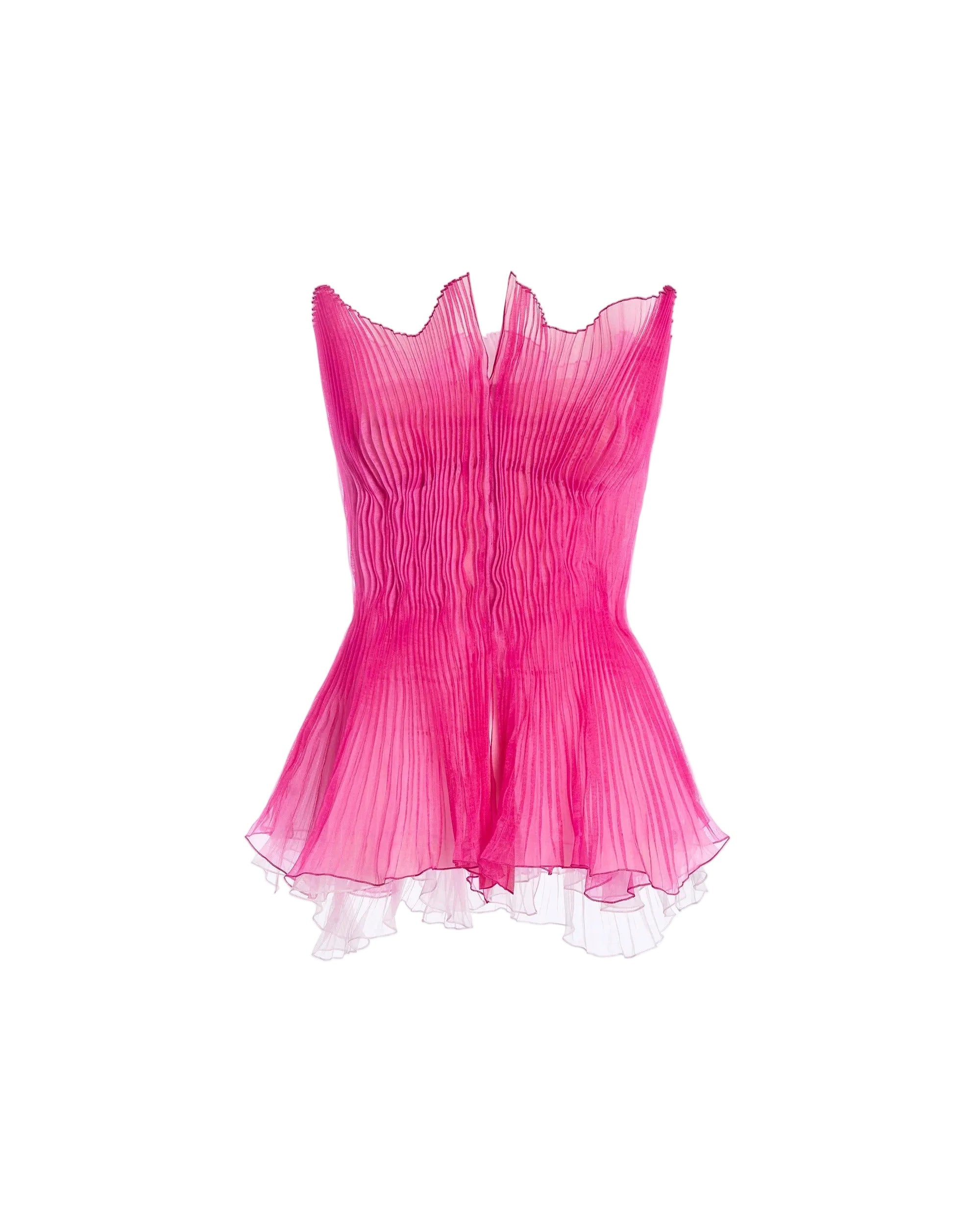 Short pleated organza dress-GENNY-307933-40-Verso