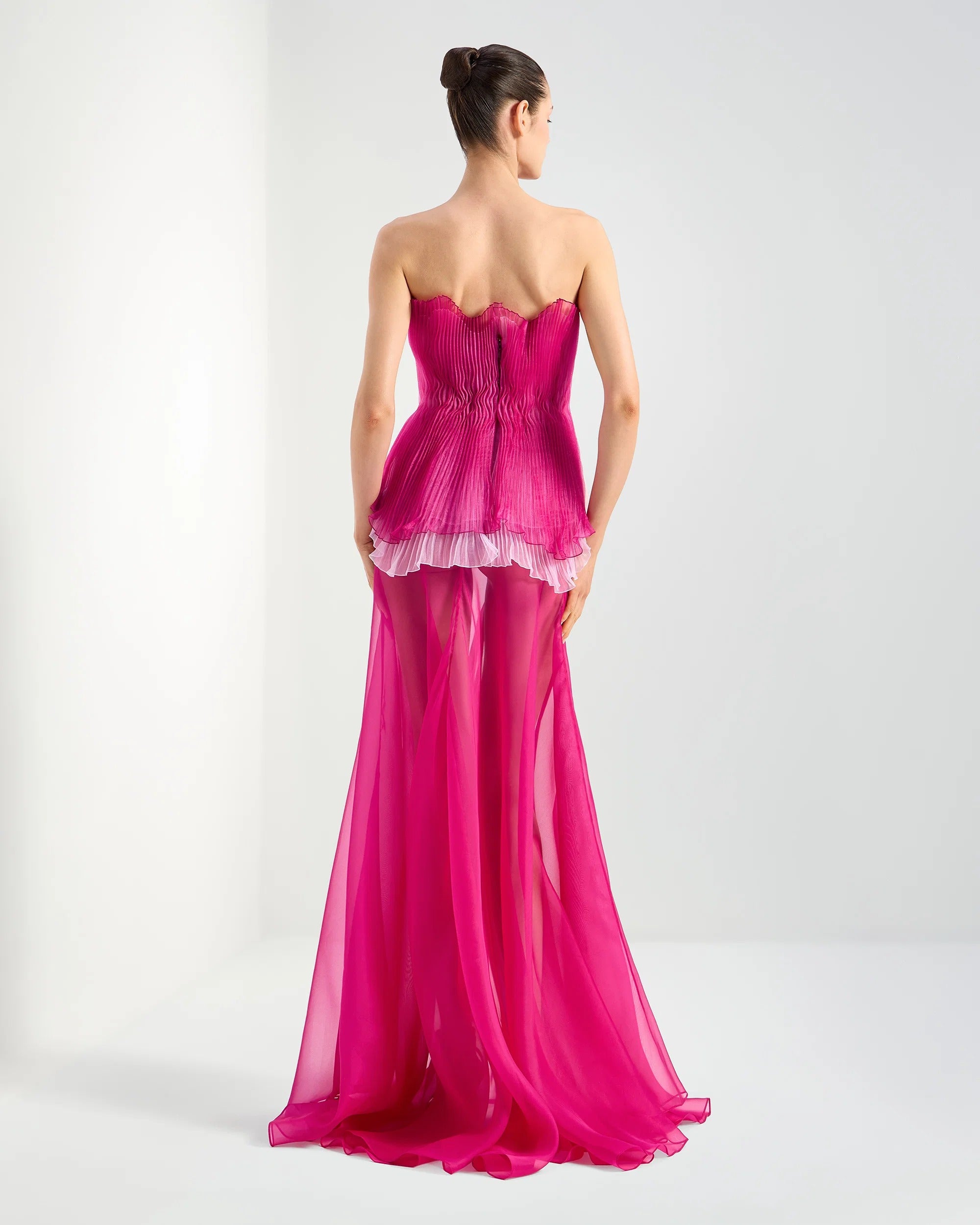 Short pleated organza dress-GENNY-Verso