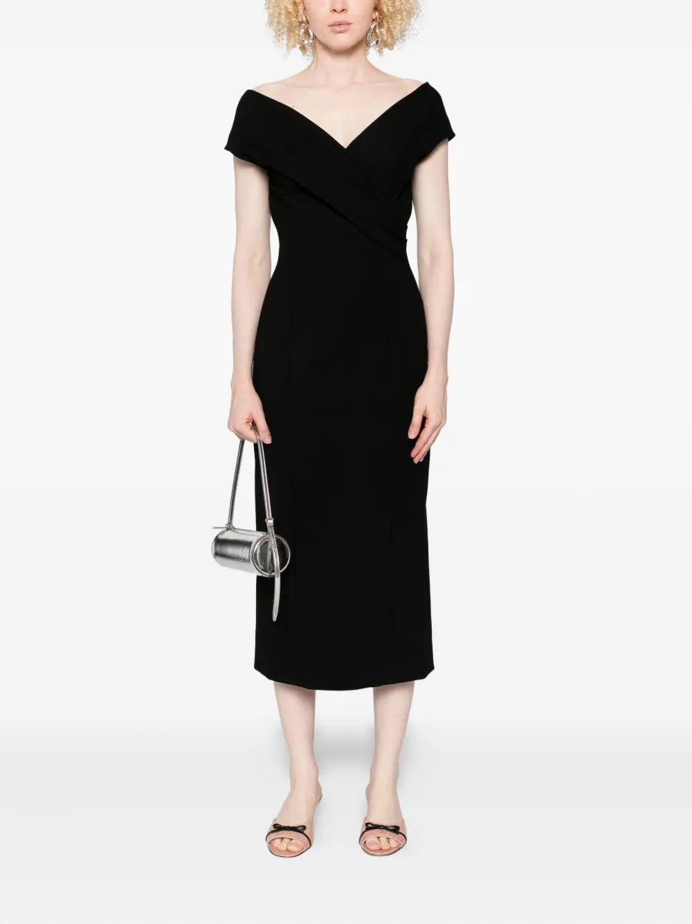 Short-sleeve midi dress-ERMANNO SCERVINO-Verso