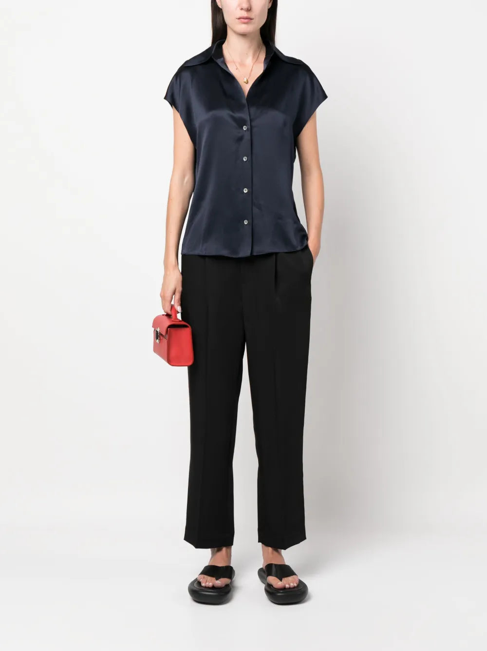 Short-sleeve silk shirt-VINCE-Verso