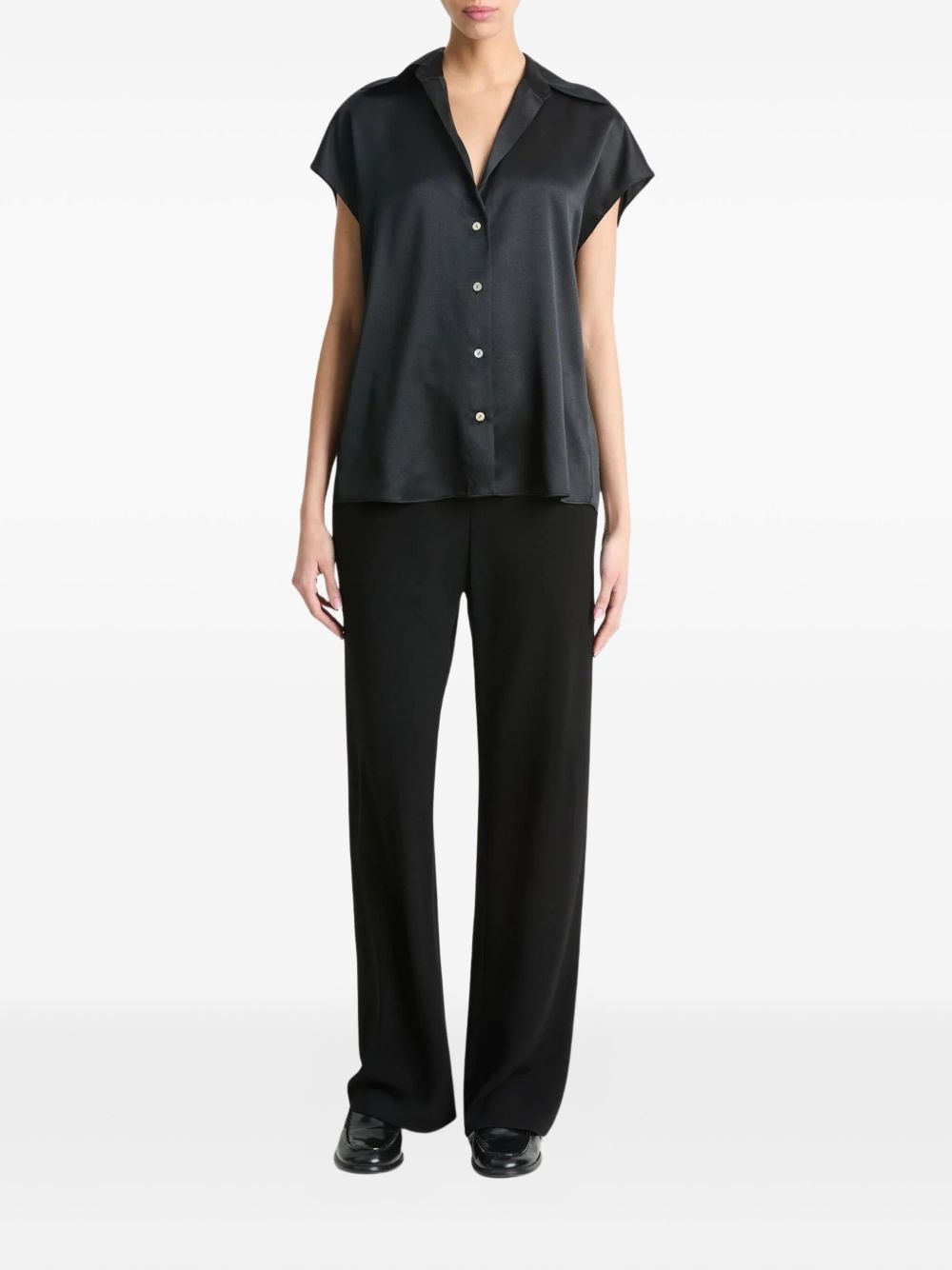 Short-sleeve Silk Shirt-VINCE-Verso