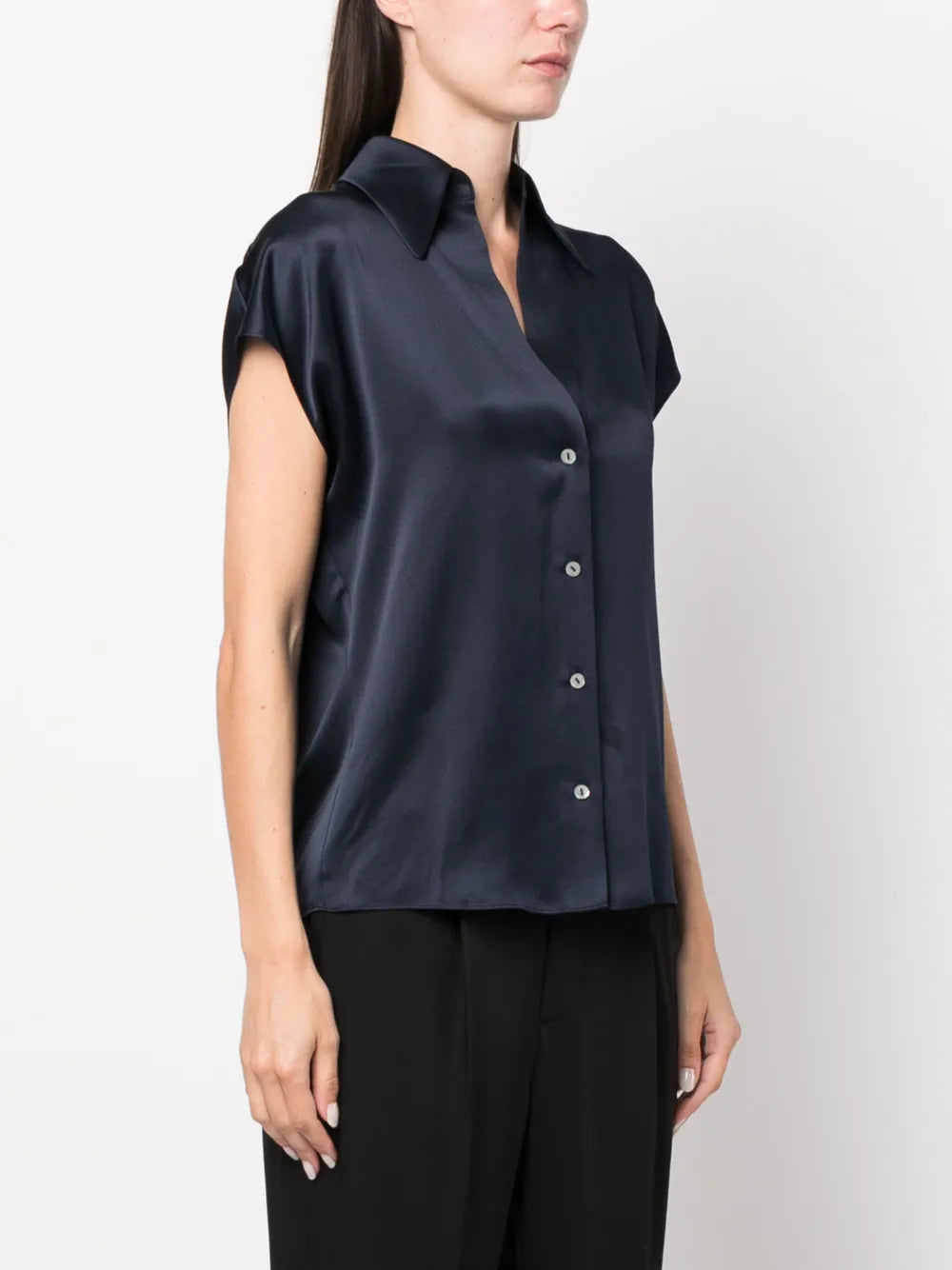 Short-sleeve silk shirt-VINCE-Verso