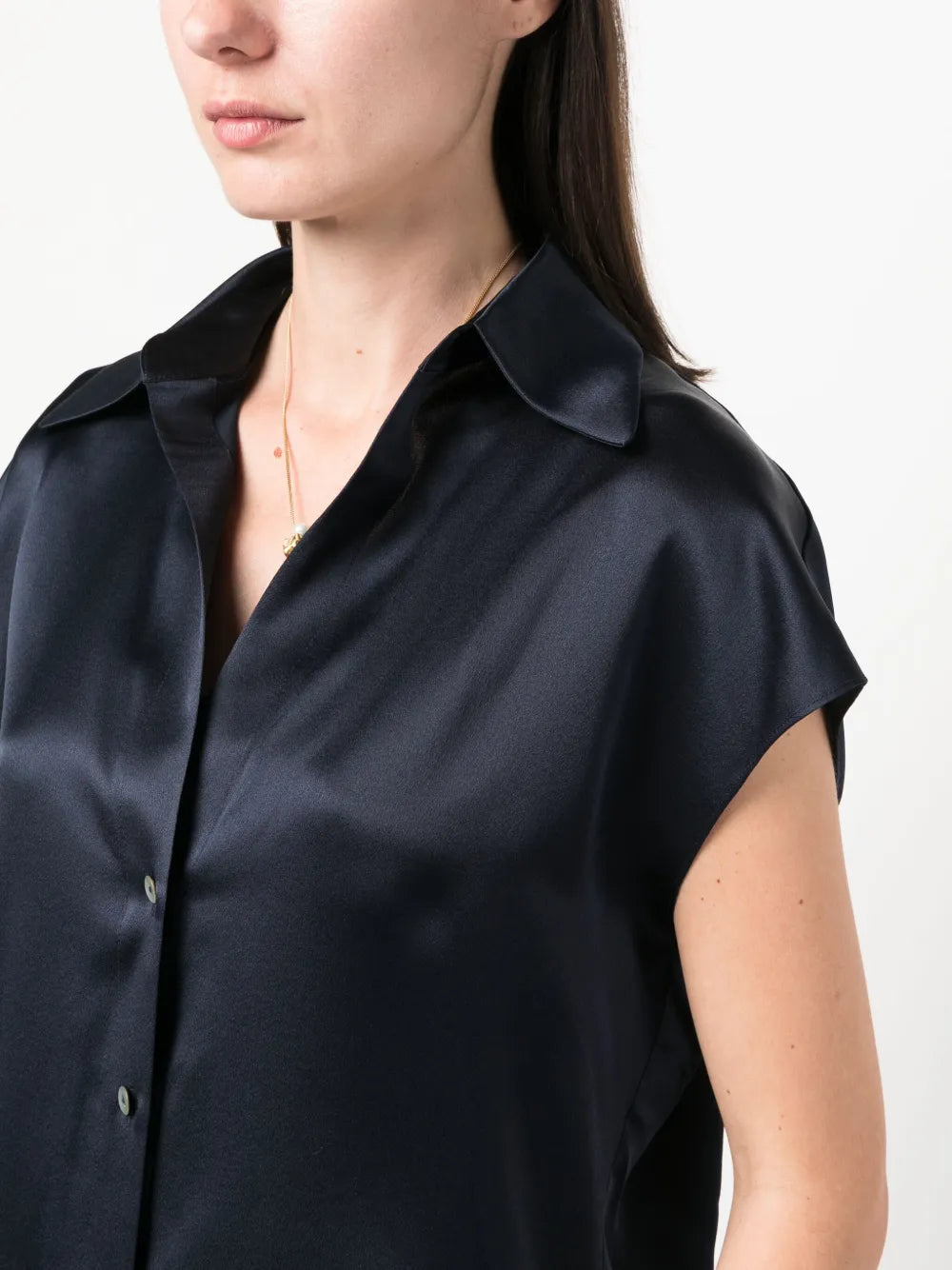 Short-sleeve silk shirt-VINCE-Verso