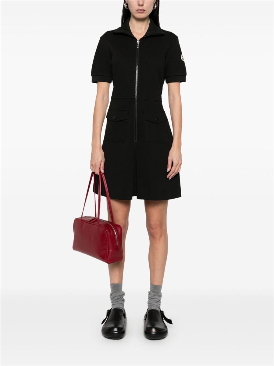 SHORT-SLEEVE STAND-COLLAR POLO DRESS -  MONCLER -  Verso