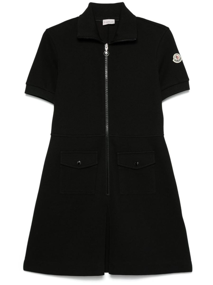 SHORT-SLEEVE STAND-COLLAR POLO DRESS -  MONCLER -  Verso