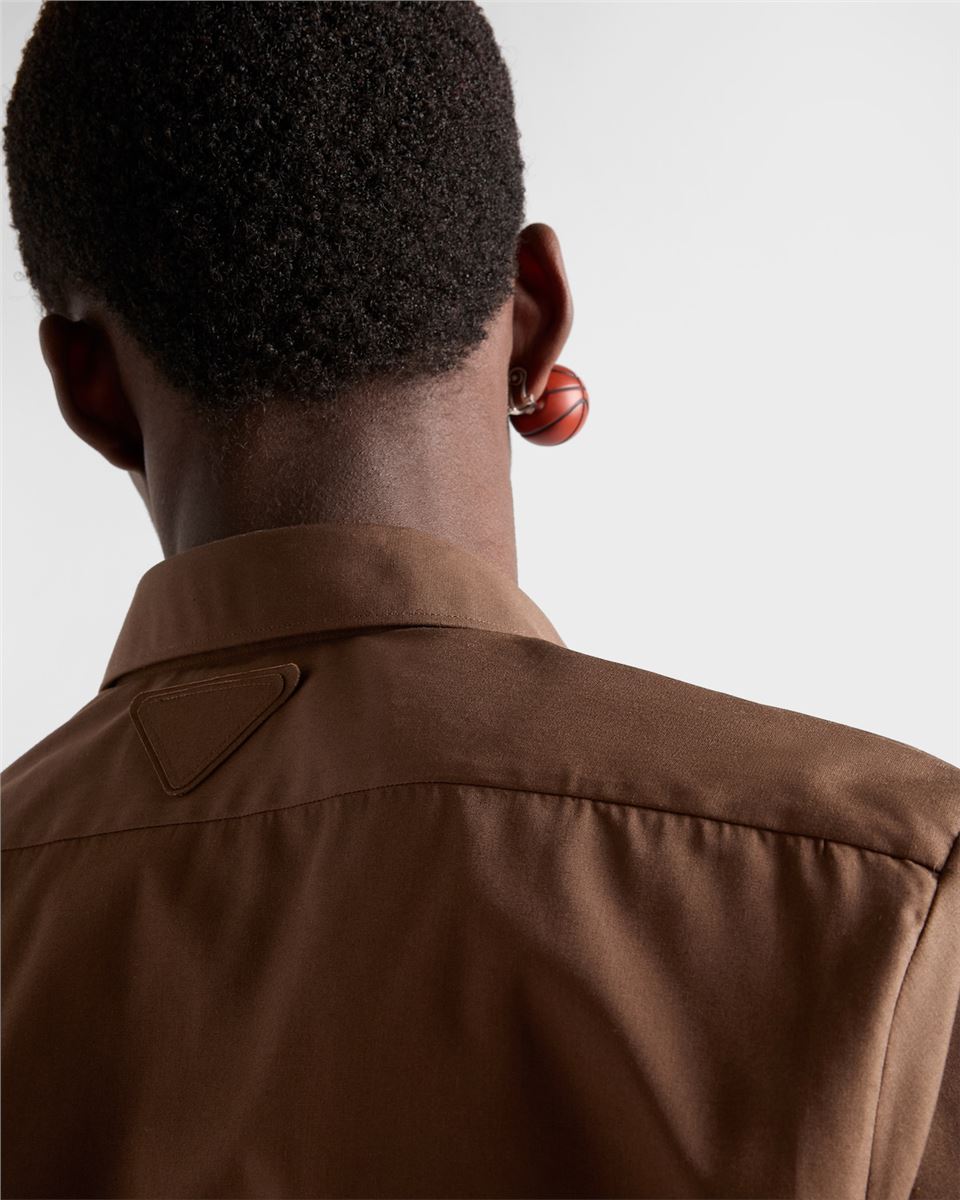 short-sleeved cotton blend shirt-PRADA-Verso