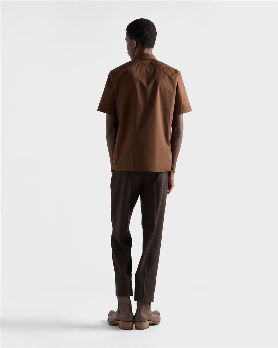 short-sleeved cotton blend shirt-PRADA-Verso