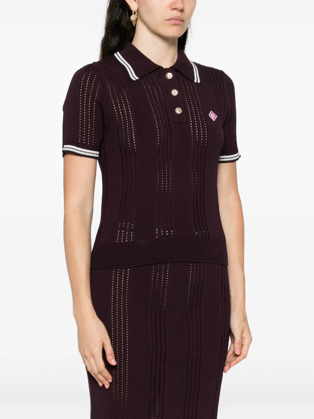 Short-sleeved cotton polo shirt-CASABLANCA-Verso