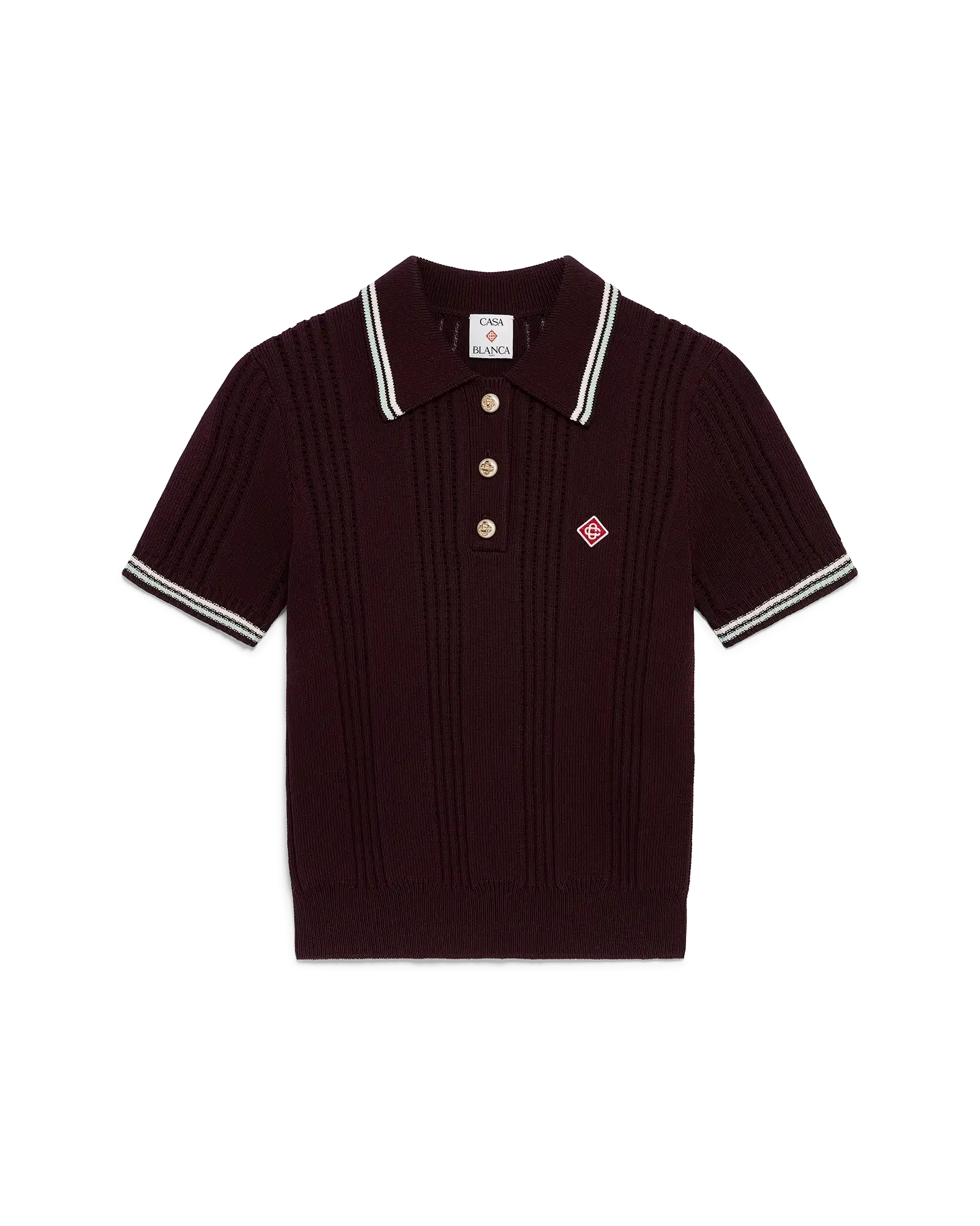 Short-sleeved Cotton Polo Shirt-CASABLANCA-Verso