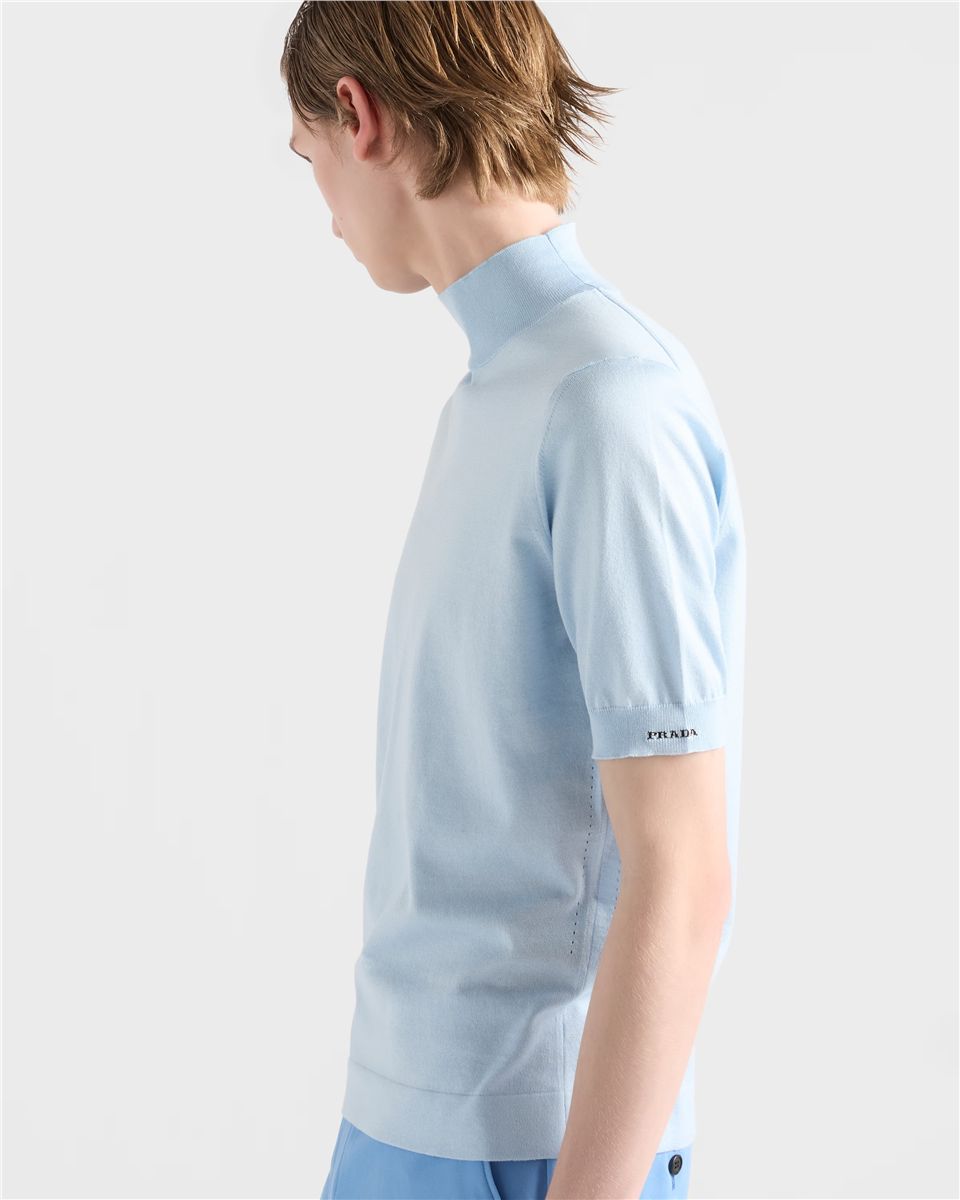 Short-sleeved cotton sweater-PRADA-Verso