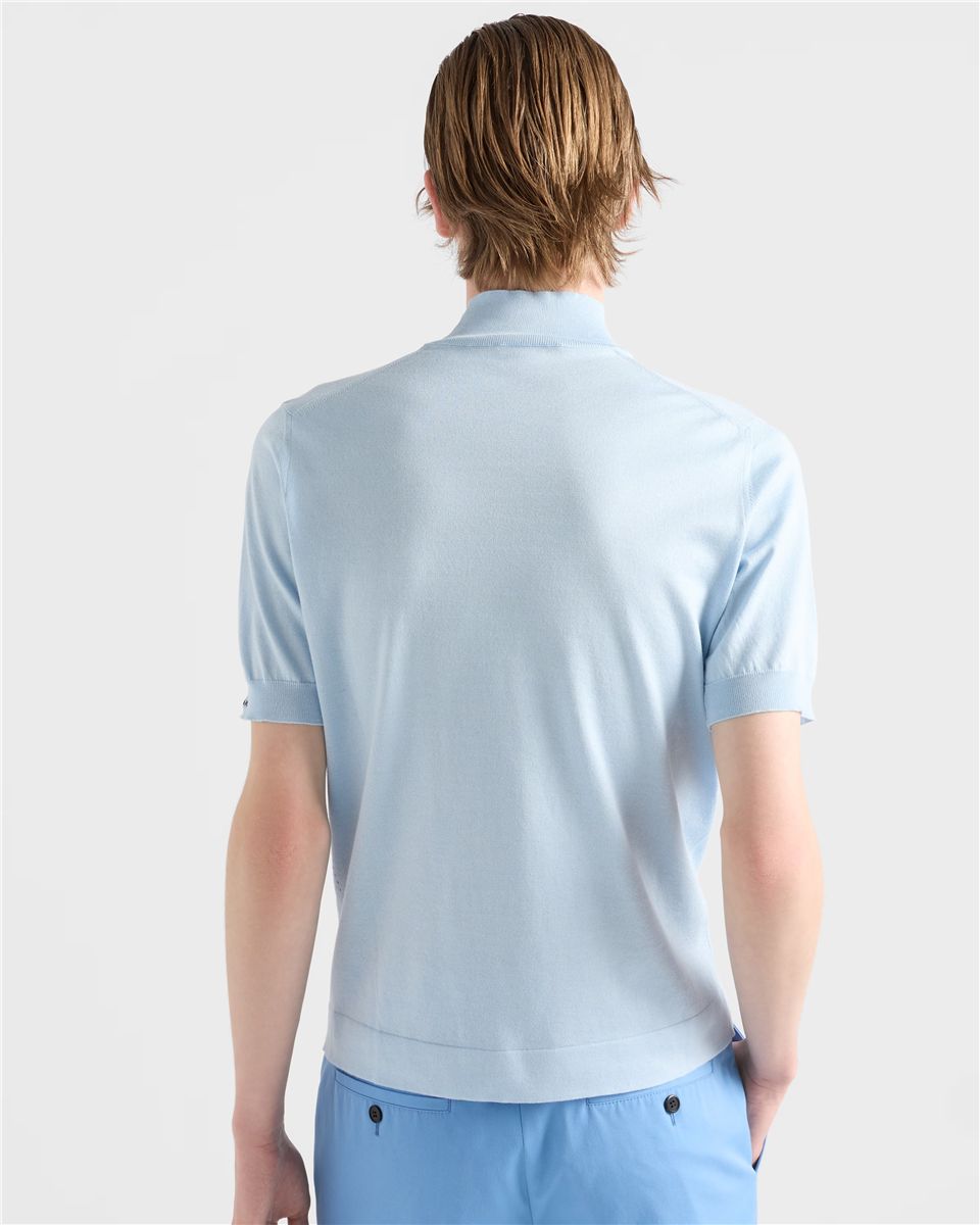Short-sleeved cotton sweater-PRADA-Verso