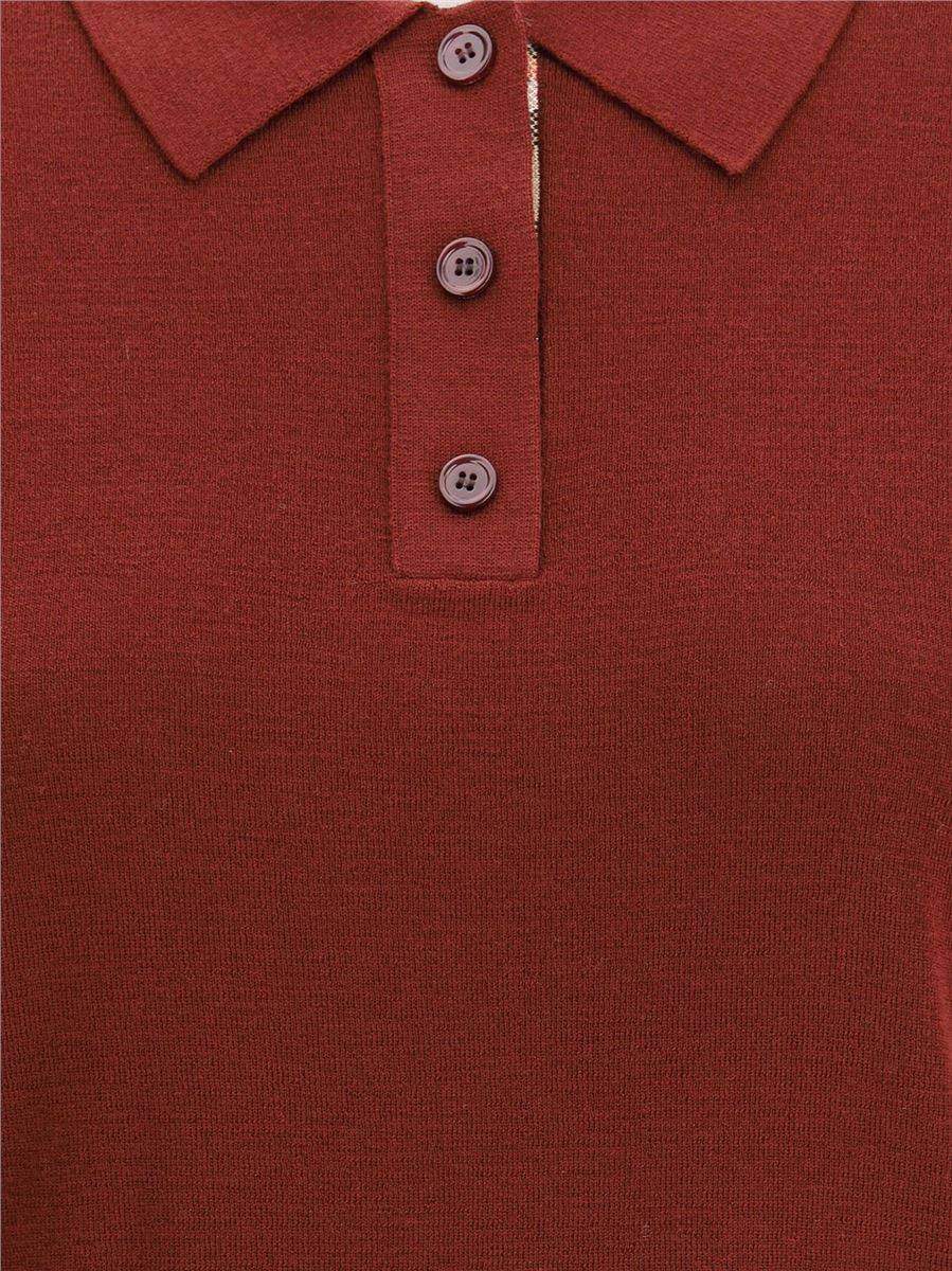 Short sleeved knitted polo shirt-BURBERRY-Verso