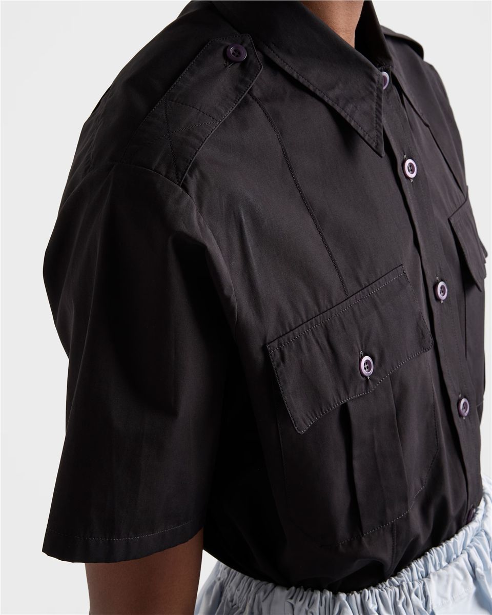 Short-sleeved poplin shirt-PRADA-Verso