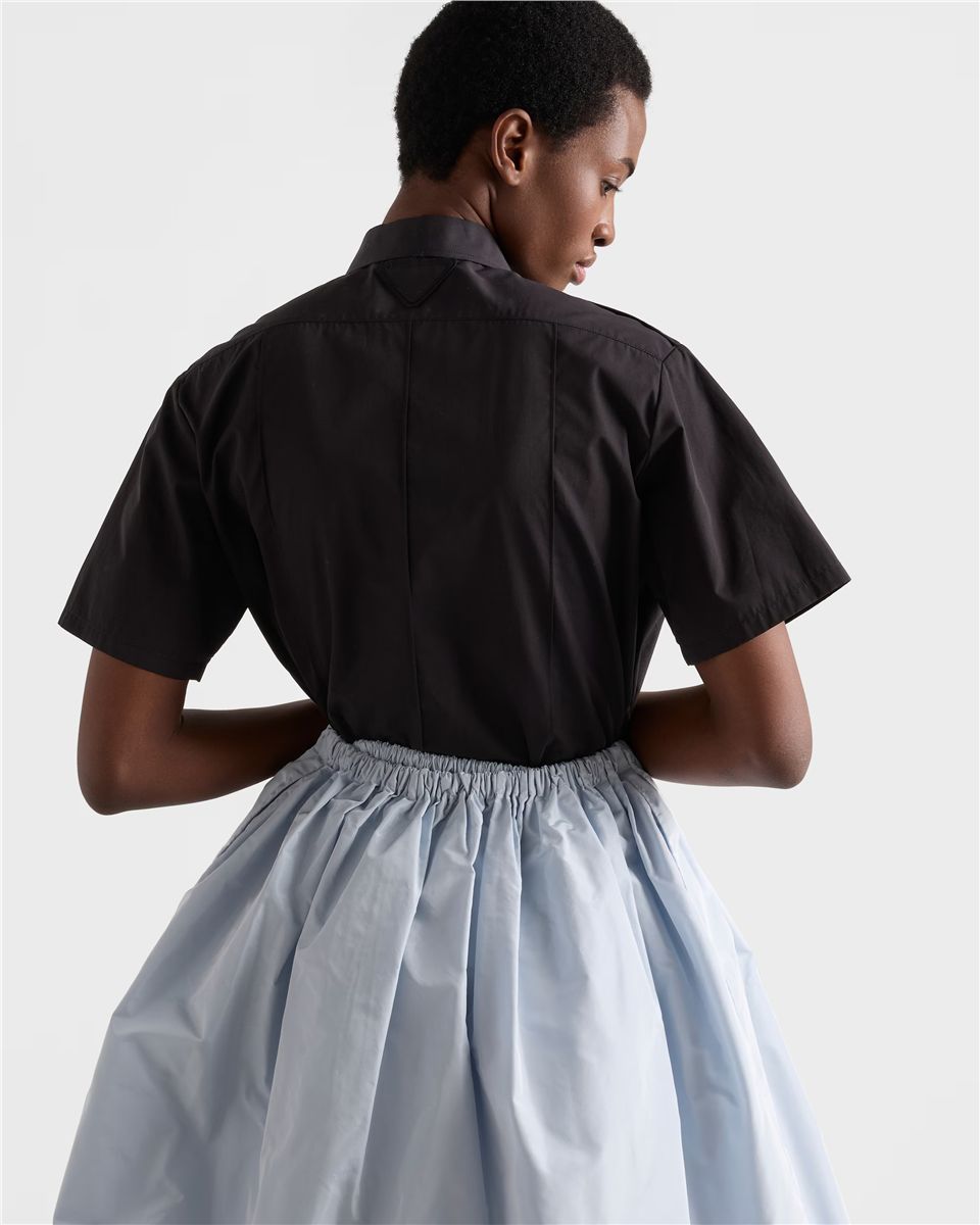 Short-sleeved poplin shirt-PRADA-Verso