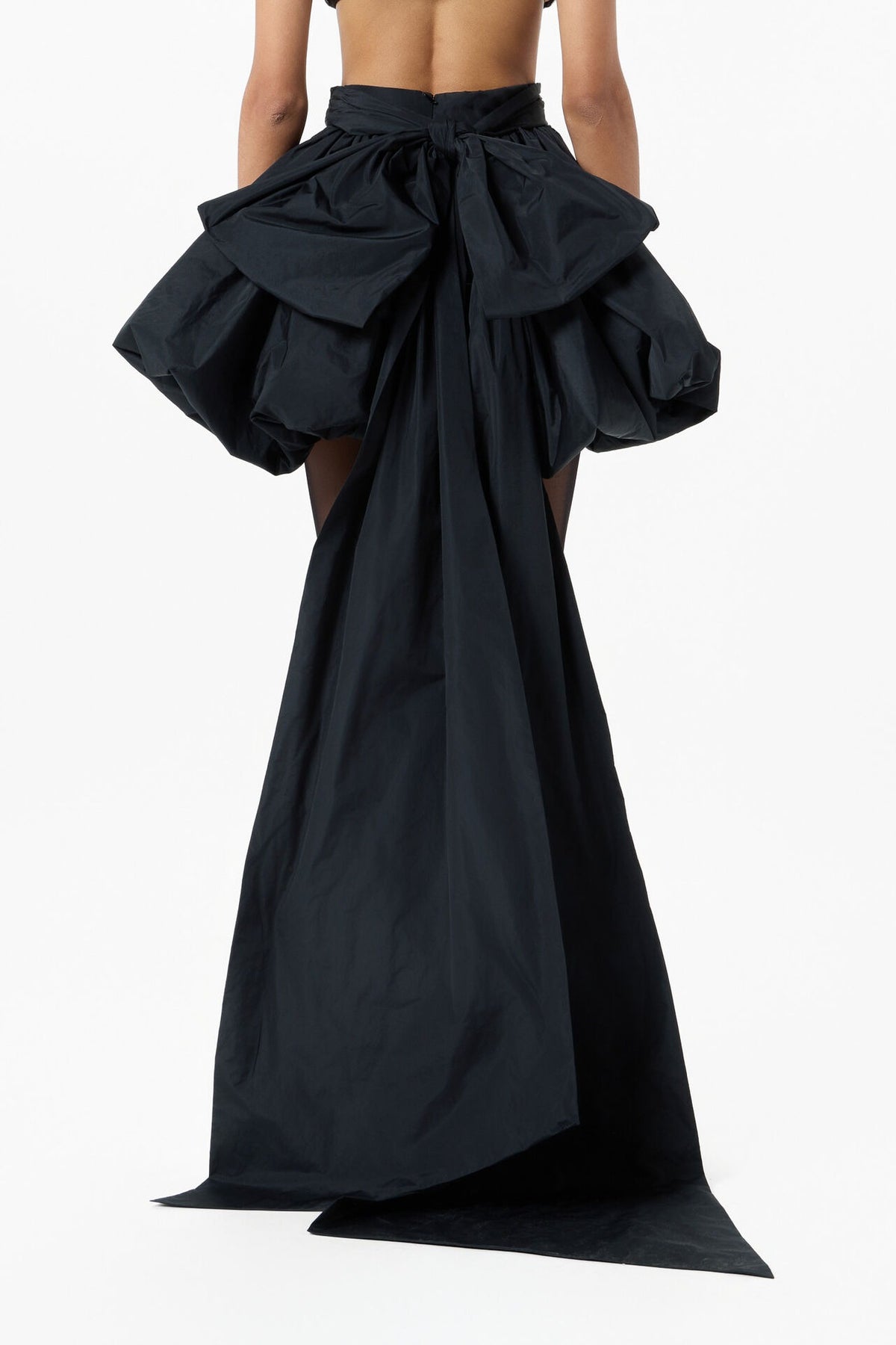 Short Taffeta Skirt with Bow-BLUMARINE-Verso