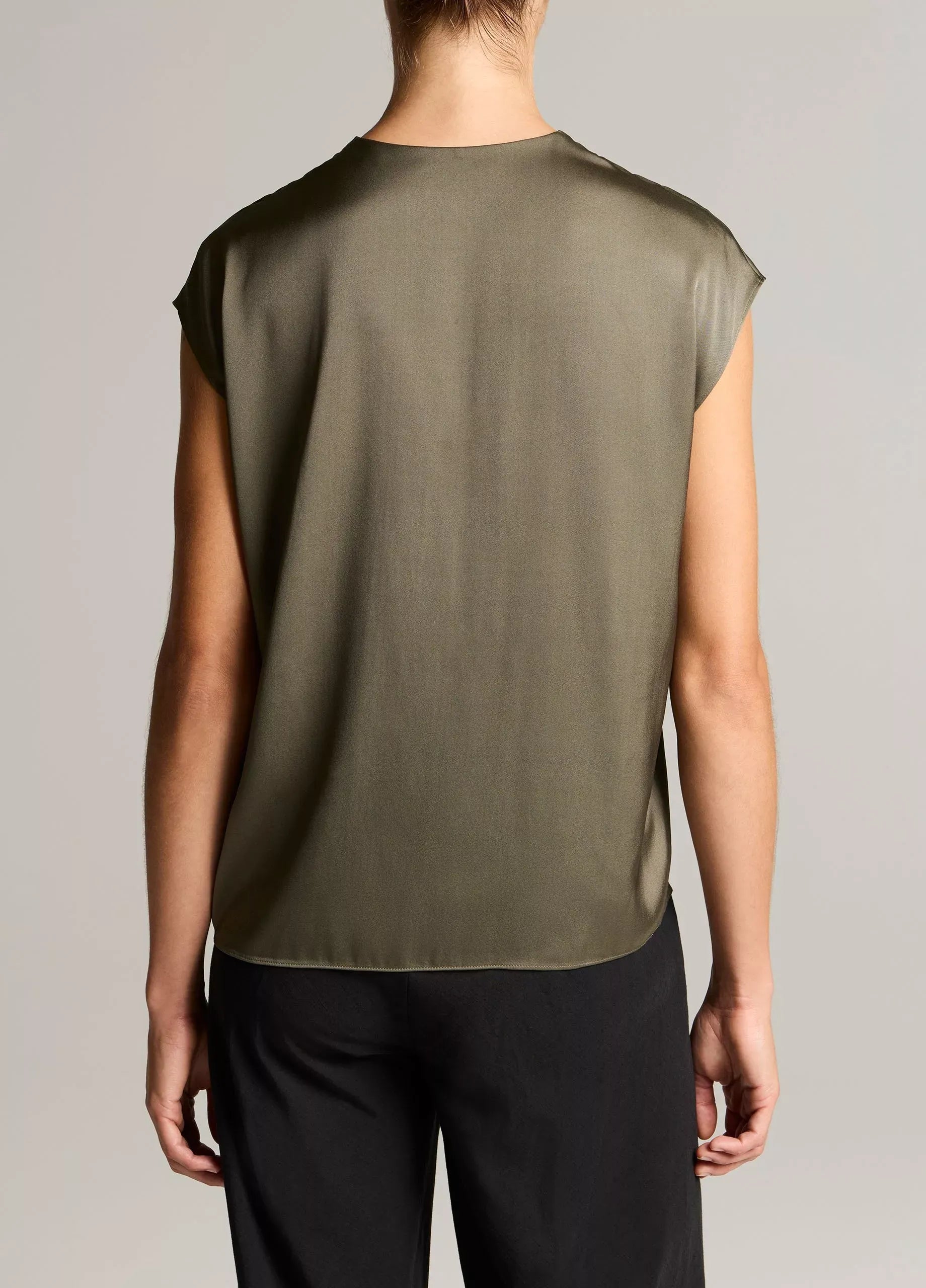 Silk-blend double v-neck top-VINCE-Verso