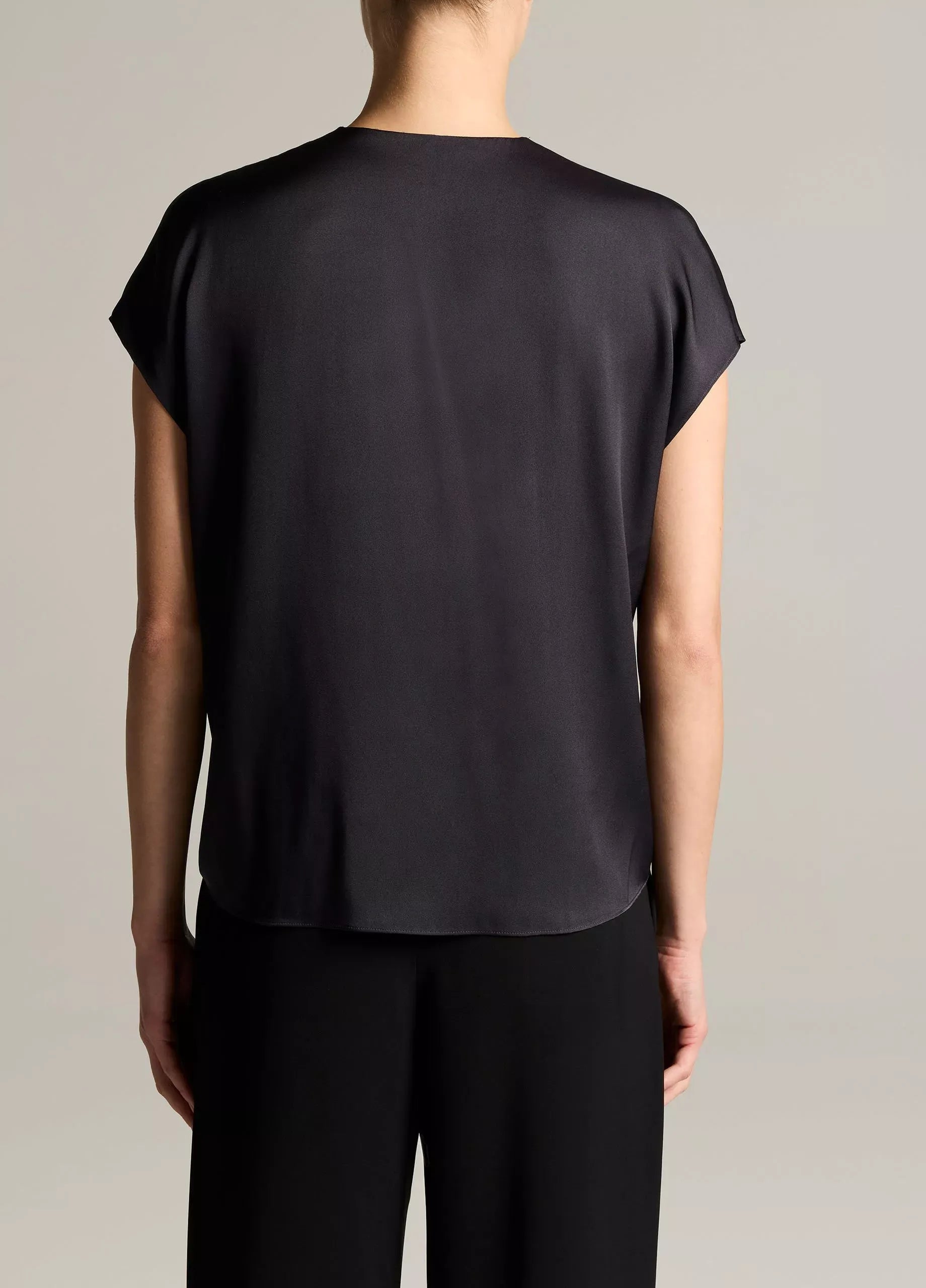 Silk-blend double v-neck top-VINCE-Verso