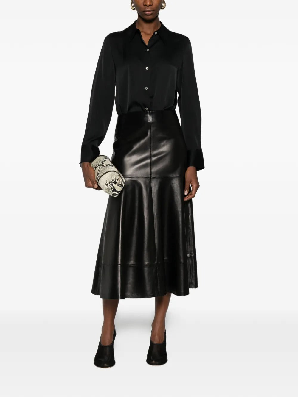 Silk-Blend Slim Button-Front Blouse-VINCE-Verso