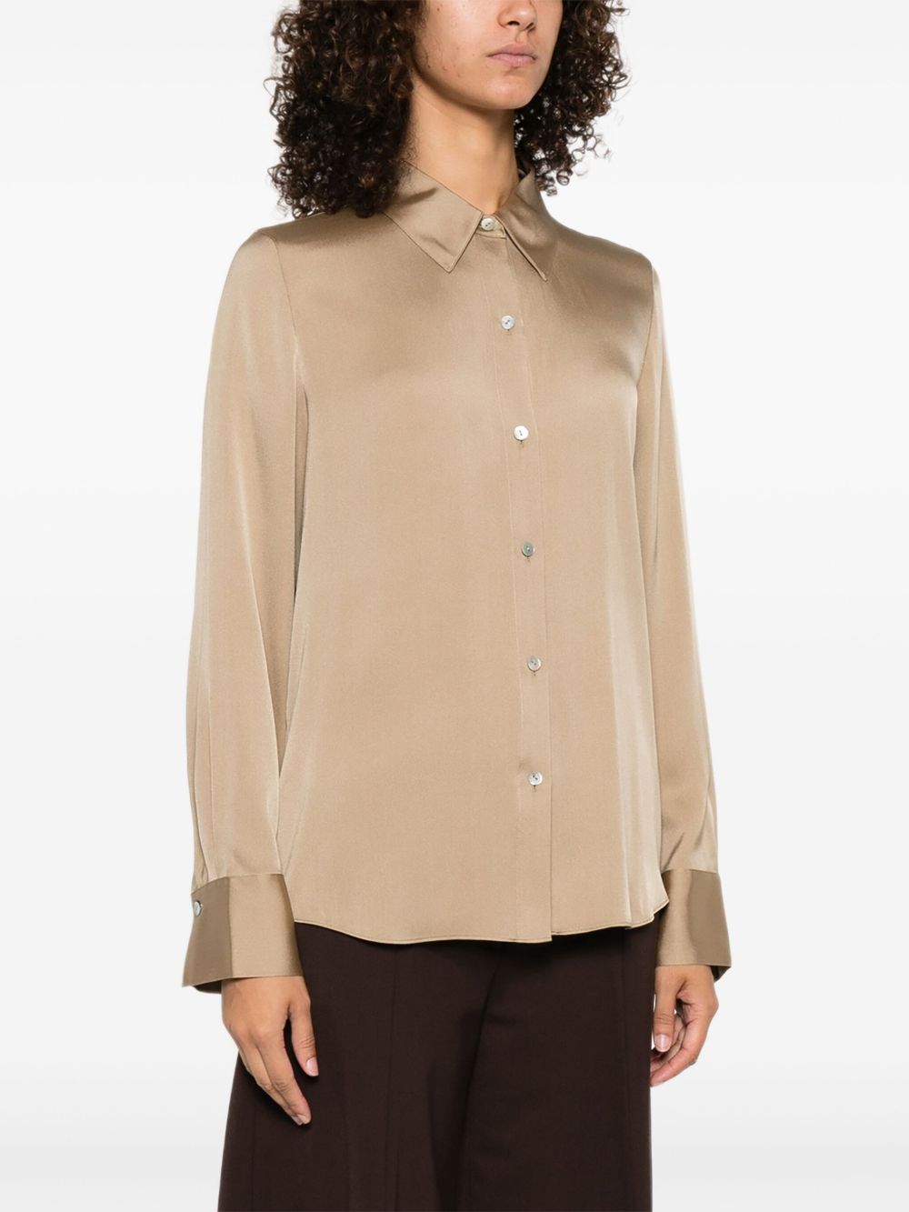 Silk-blend Slim button-front Blouse-VINCE-Verso