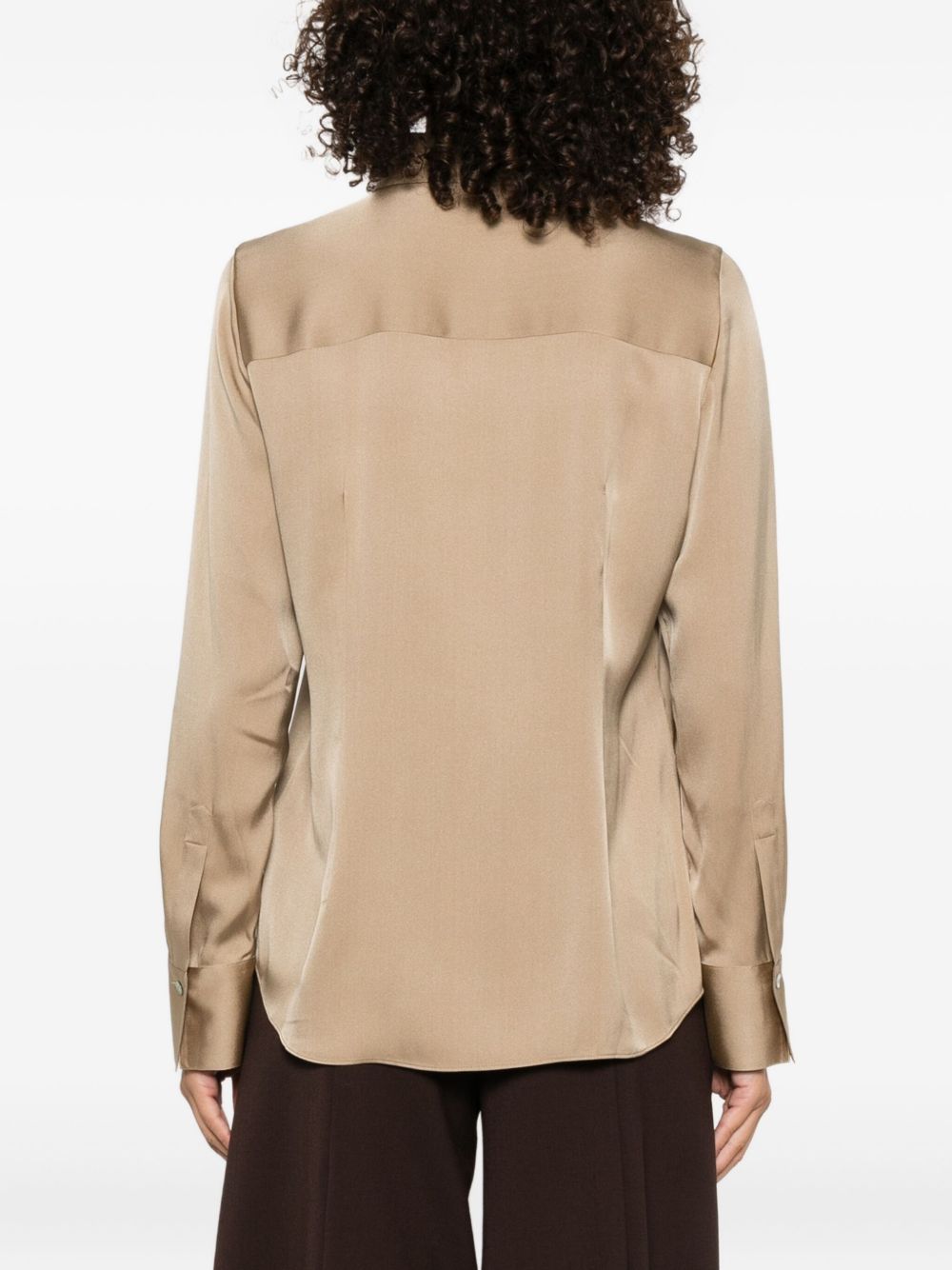 Silk-blend Slim button-front Blouse-VINCE-Verso