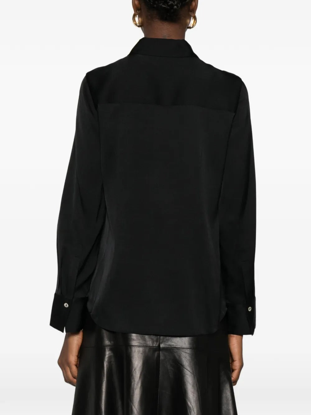 Silk-Blend Slim Button-Front Blouse-VINCE-Verso