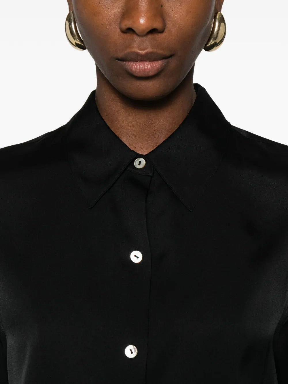 Silk-Blend Slim Button-Front Blouse-VINCE-Verso