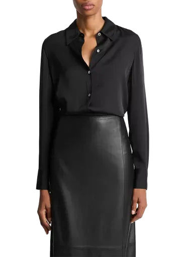Silk-blend Slim button-front Blouse-VINCE-Verso