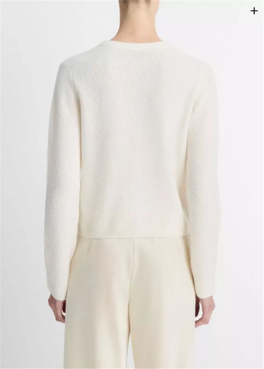 SILK & CASHMERE-BLEND BOUCLÉ CARDIGAN-VINCE-Verso