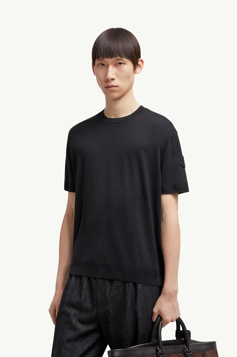 silk & cotton knit t-shirt-MONCLER-Verso