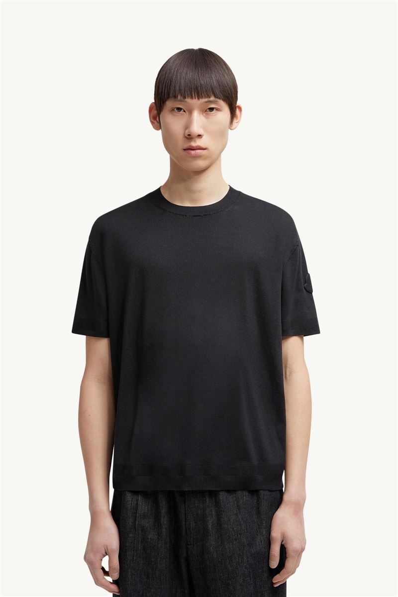 silk & cotton knit t-shirt-MONCLER-Verso