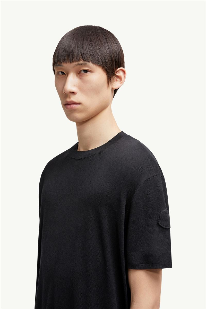 silk & cotton knit t-shirt-MONCLER-Verso