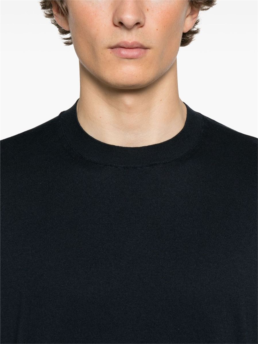Silk & cotton knit t-shirt-MONCLER-Verso