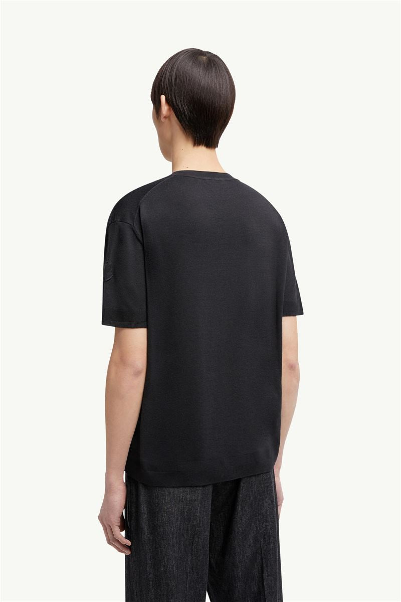 silk & cotton knit t-shirt-MONCLER-Verso