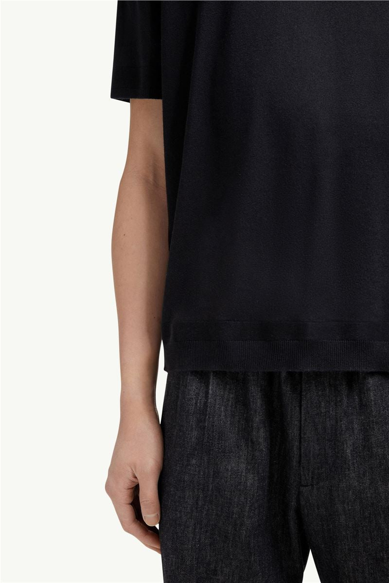 silk & cotton knit t-shirt-MONCLER-Verso