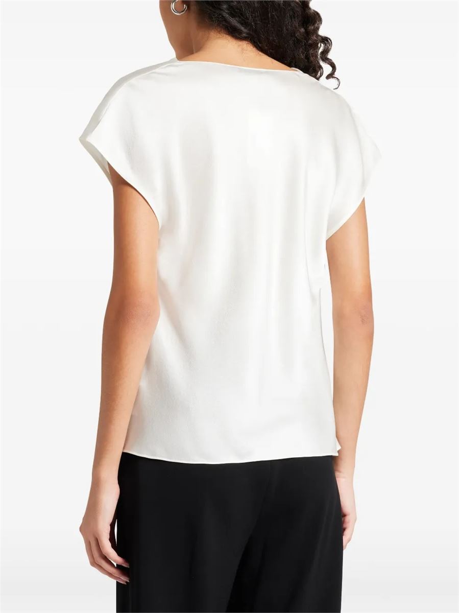 Silk cowl-neck blouse-VINCE-Verso