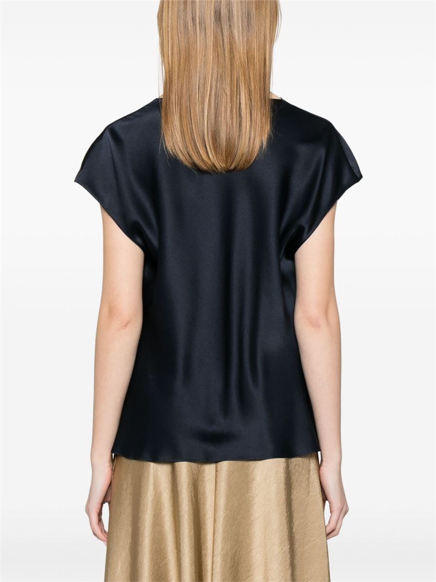 Silk cowl-neck blouse-VINCE-Verso