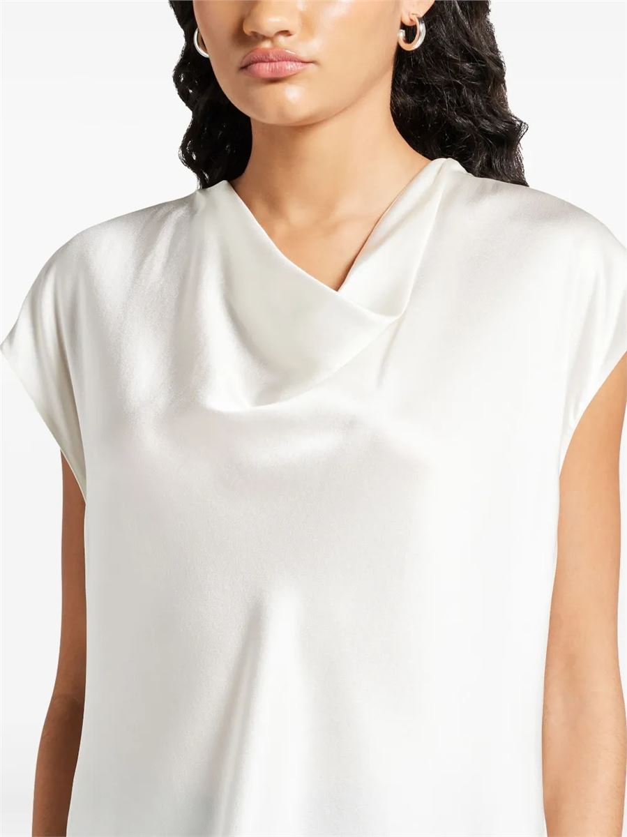 Silk cowl-neck blouse-VINCE-Verso